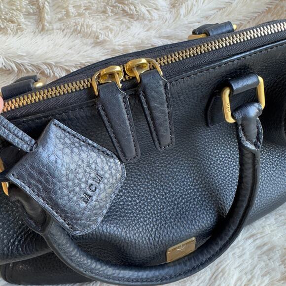 MCM Pebbled Leather Two-Way Handbag - Black - Picture 12 of 15